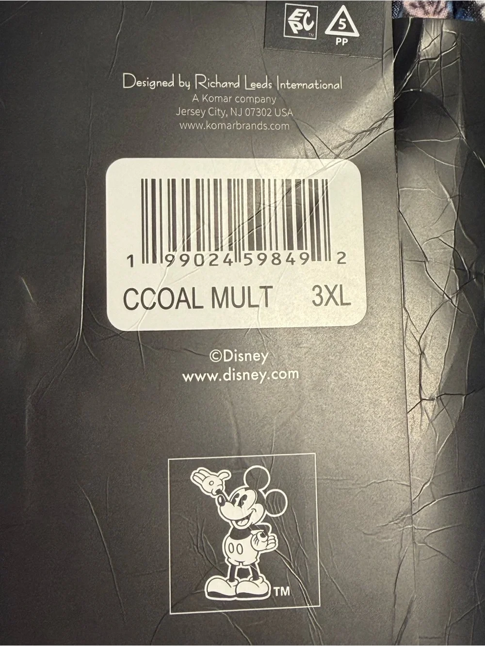 Disney Mickey Mouse 2-Piece Pajama Set NWT Women’s 3X Gray Henley Top Crop Pants